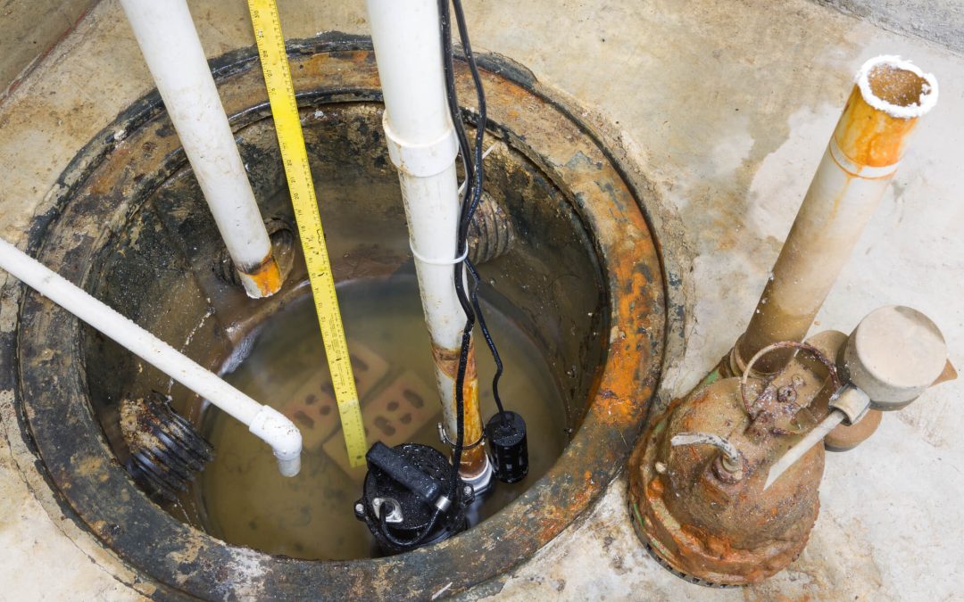 sump pumps like the one shown here can be integral to keep a dry basement.